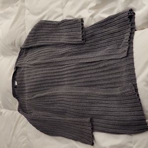 Large long gray cardigan